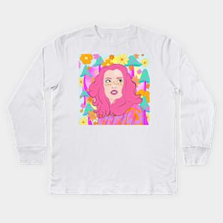 Winona Ryder - Retro Portrait Kids Long Sleeve T-Shirt